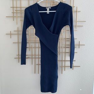 Navy blue sweater dress
